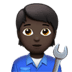 🧑🏿‍🔧 mechanic: dark skin tone display on Apple